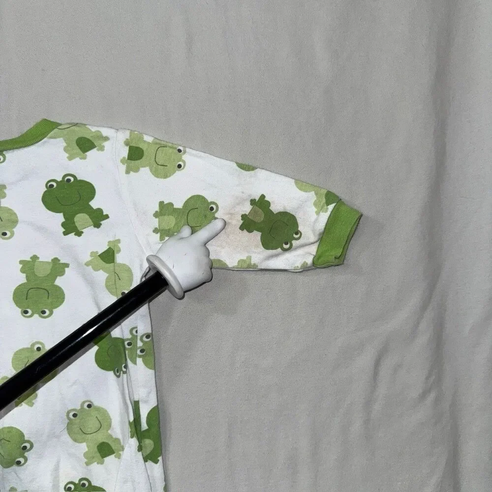 Frog Sleeper Baby Girls 9 Months Green Footed  Long Sleeves Snap Unisex